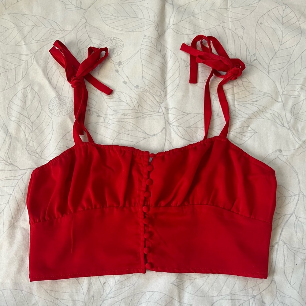 Satin Crop Top with buttons